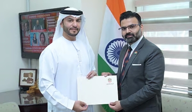New UAE ambassador to India presents copy of credentials to foreign ministry
